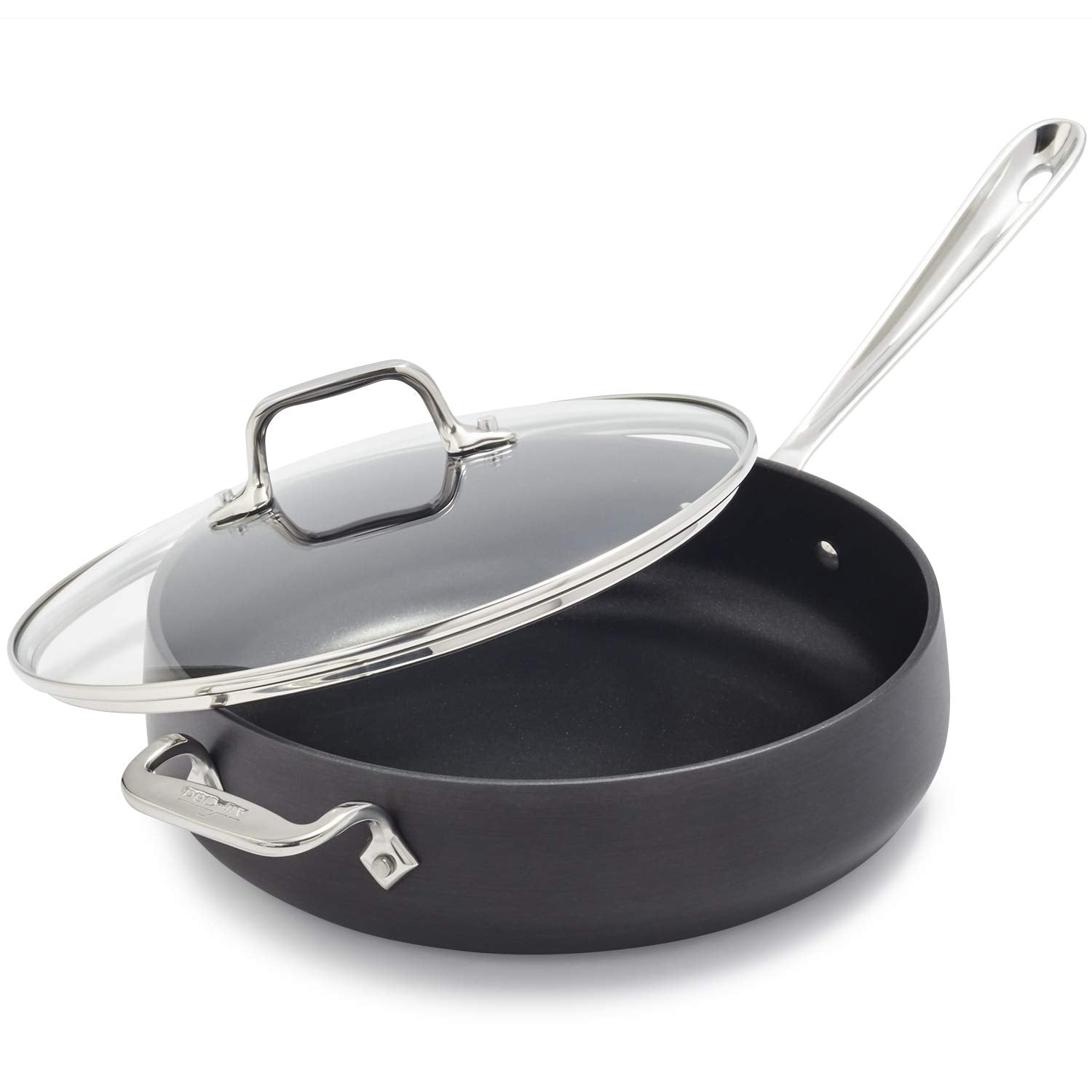 All-Clad HA1 sauté pan with glass lid viewed to demonstrate moisture retention