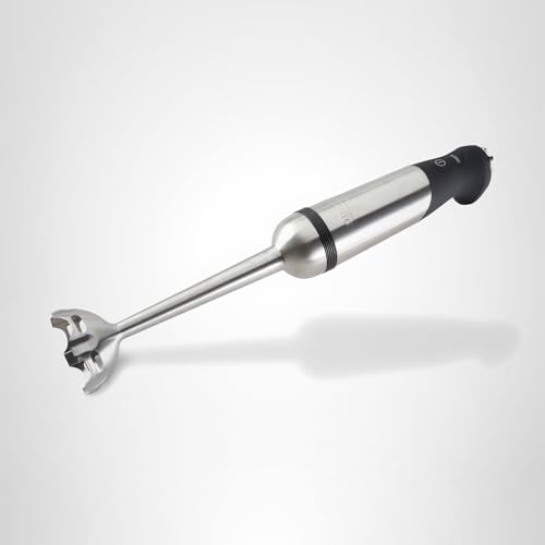 All-Clad hand blender with turbo function for quick purees and creamy soups.