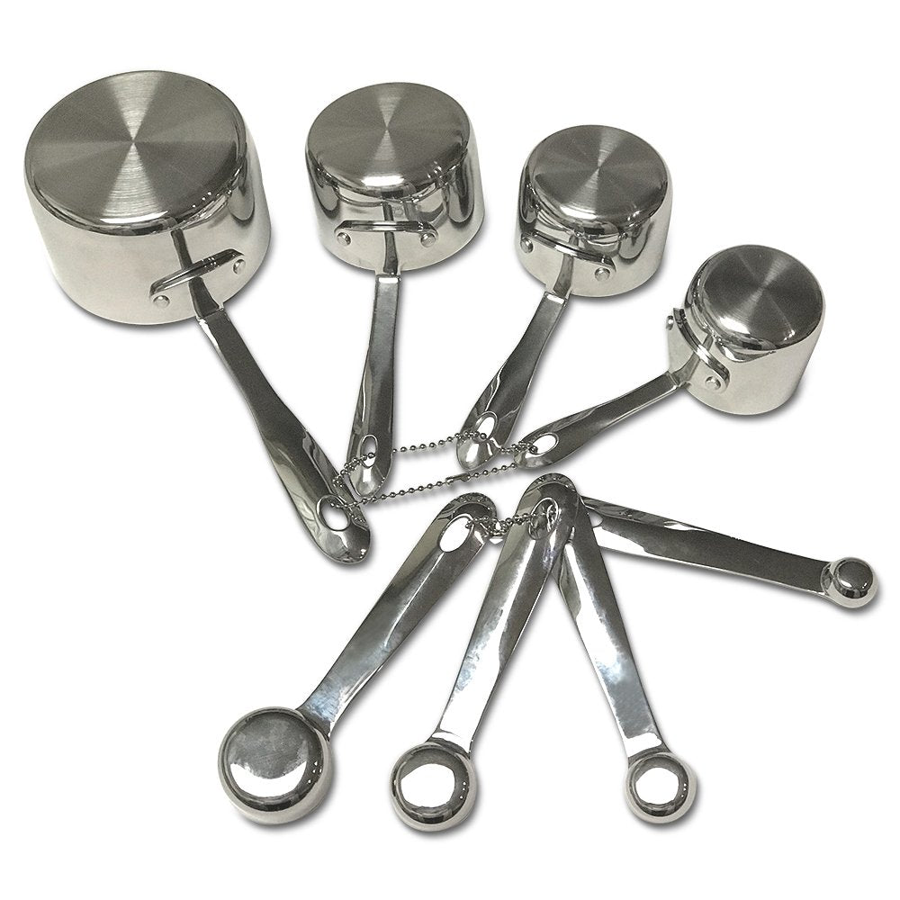 All-Clad measuring cups 1/3 cup—consistent scoops for recipe accuracy.