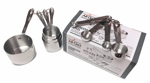 All-Clad measuring spoons 1/2 tsp—long handles reach into jars.