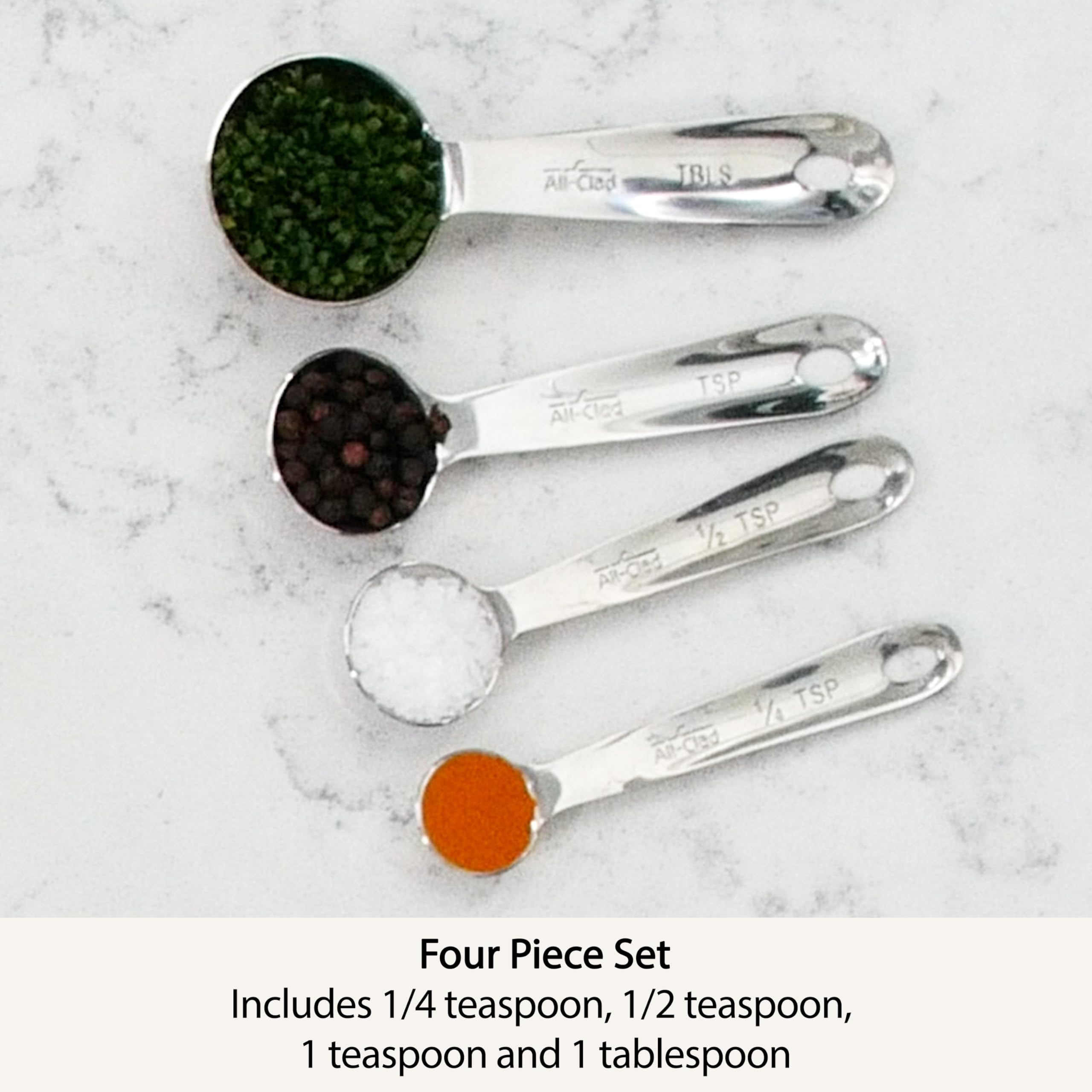 All-Clad stainless steel spoons offer durability for daily use and dishwasher safety.