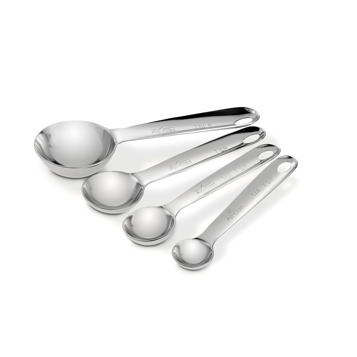All-Clad measuring spoons set displayed in a drawer for quick, easy access.