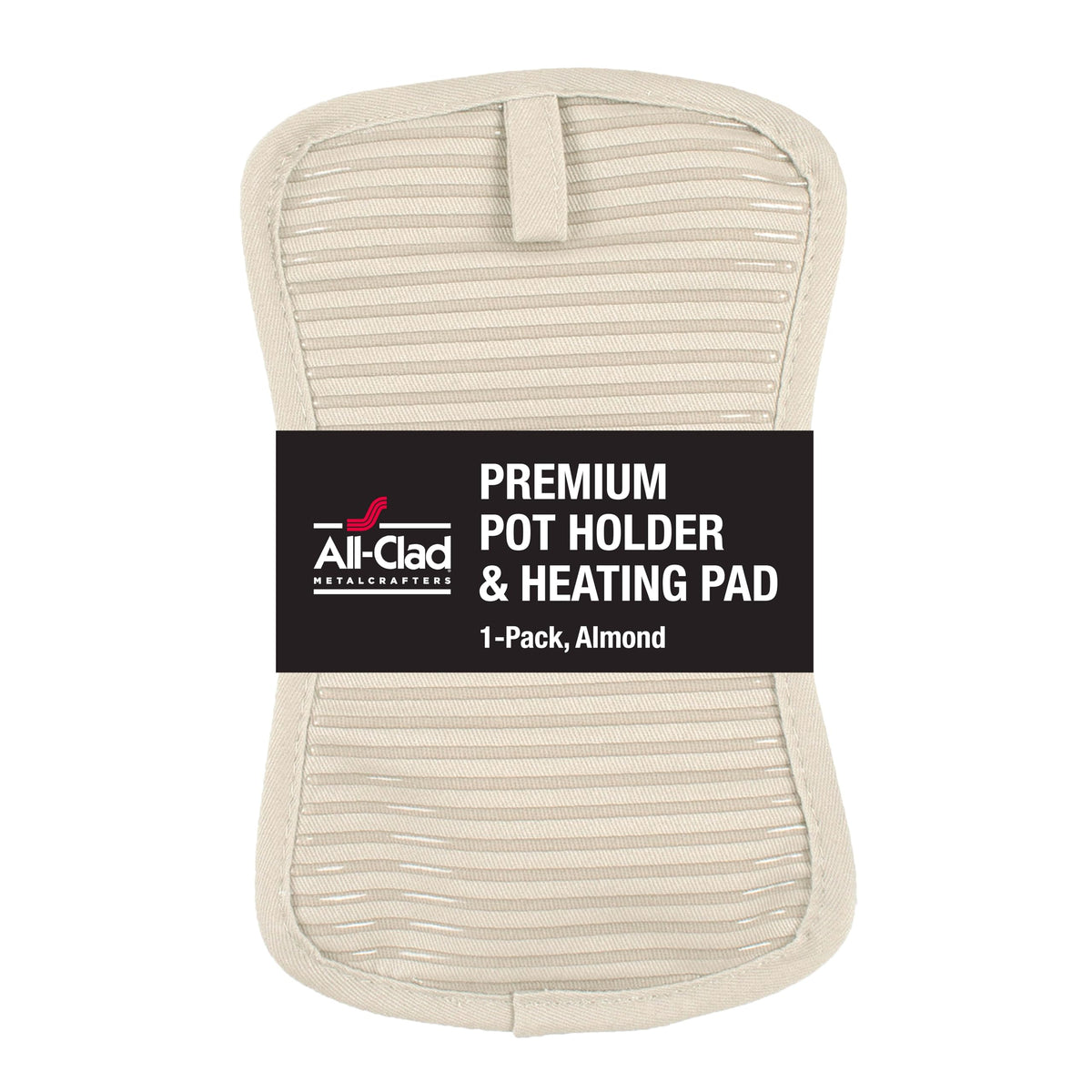 All-Clad premium pot holder with heat-resistant design up to 500°F for safe handling.