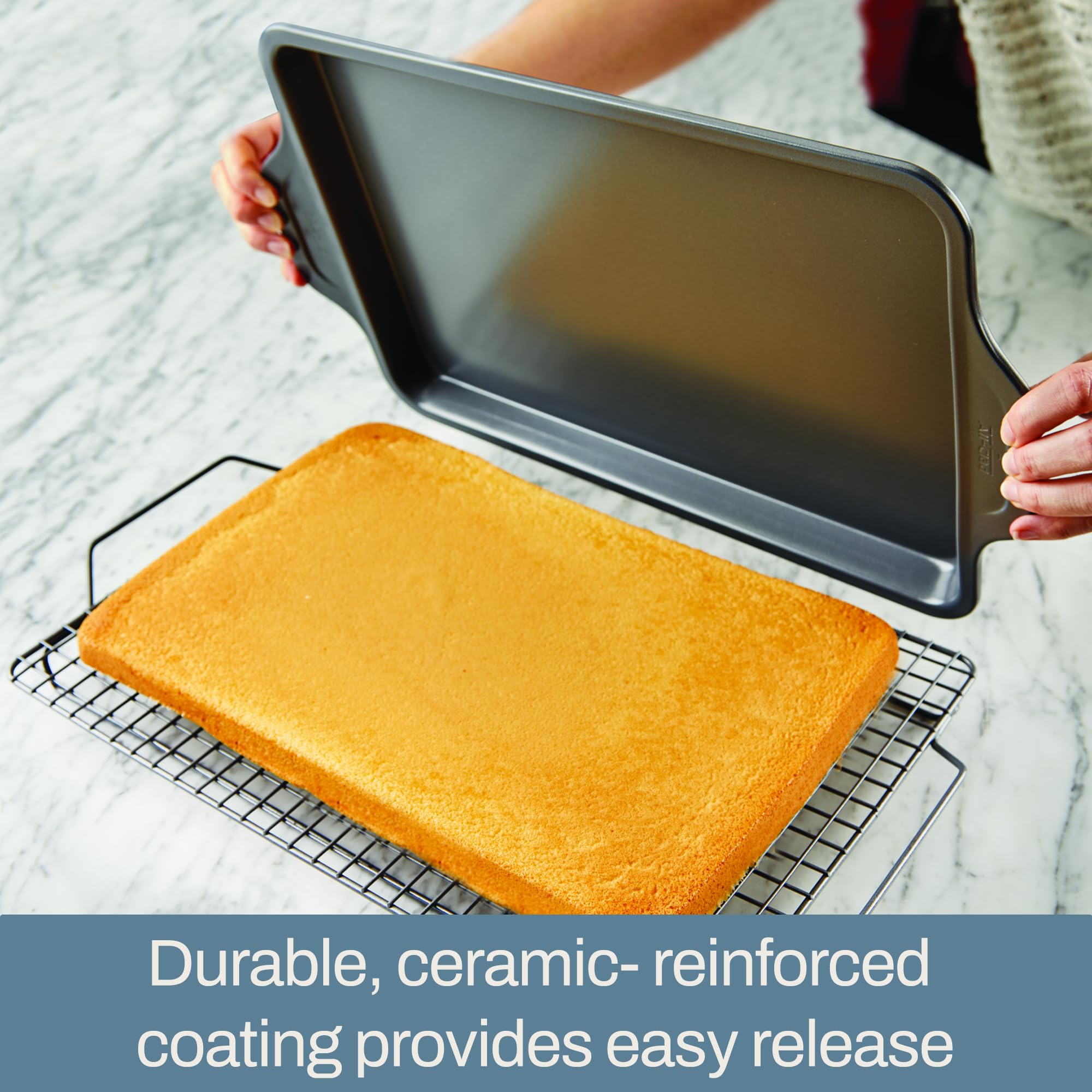 All-Clad Pro-Release ceramic-reinforced coating closeup enabling easy release