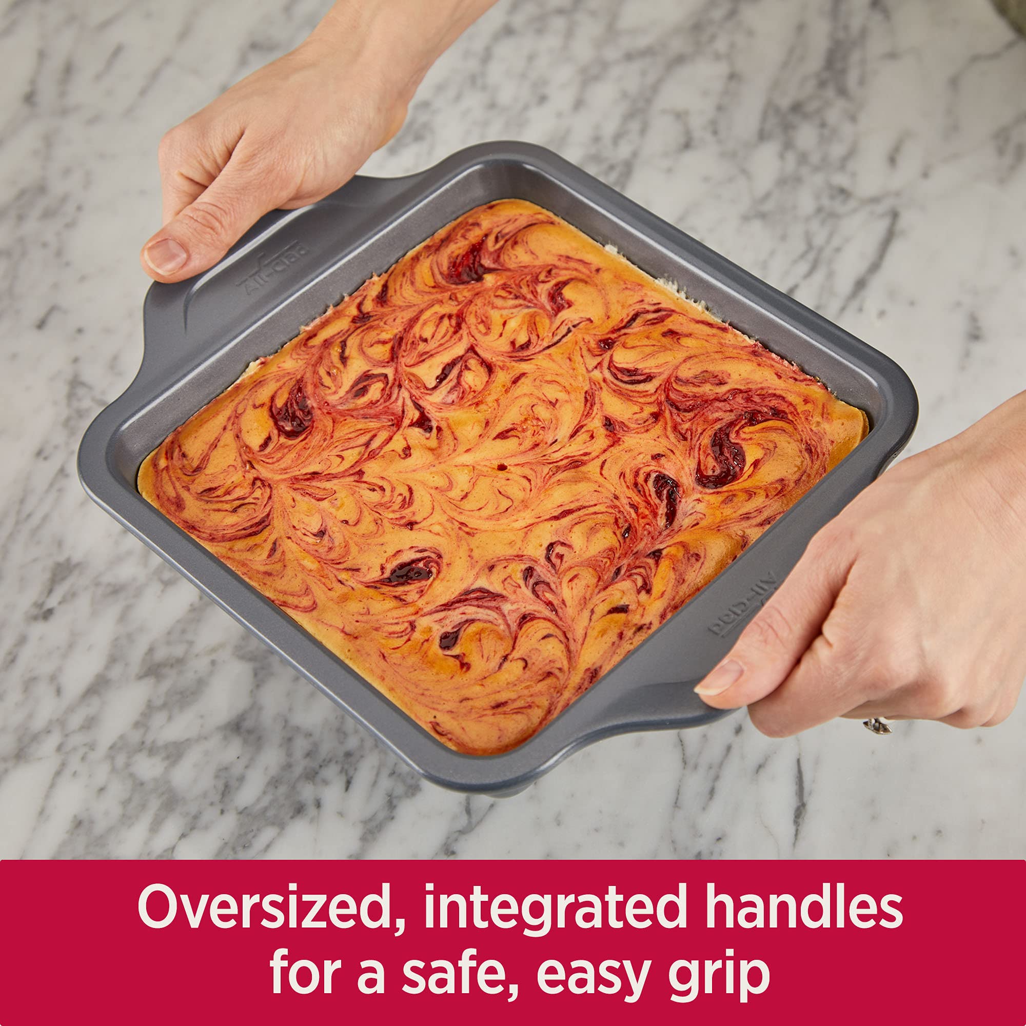 All-Clad Pro-Release square pan cookies ready to bake