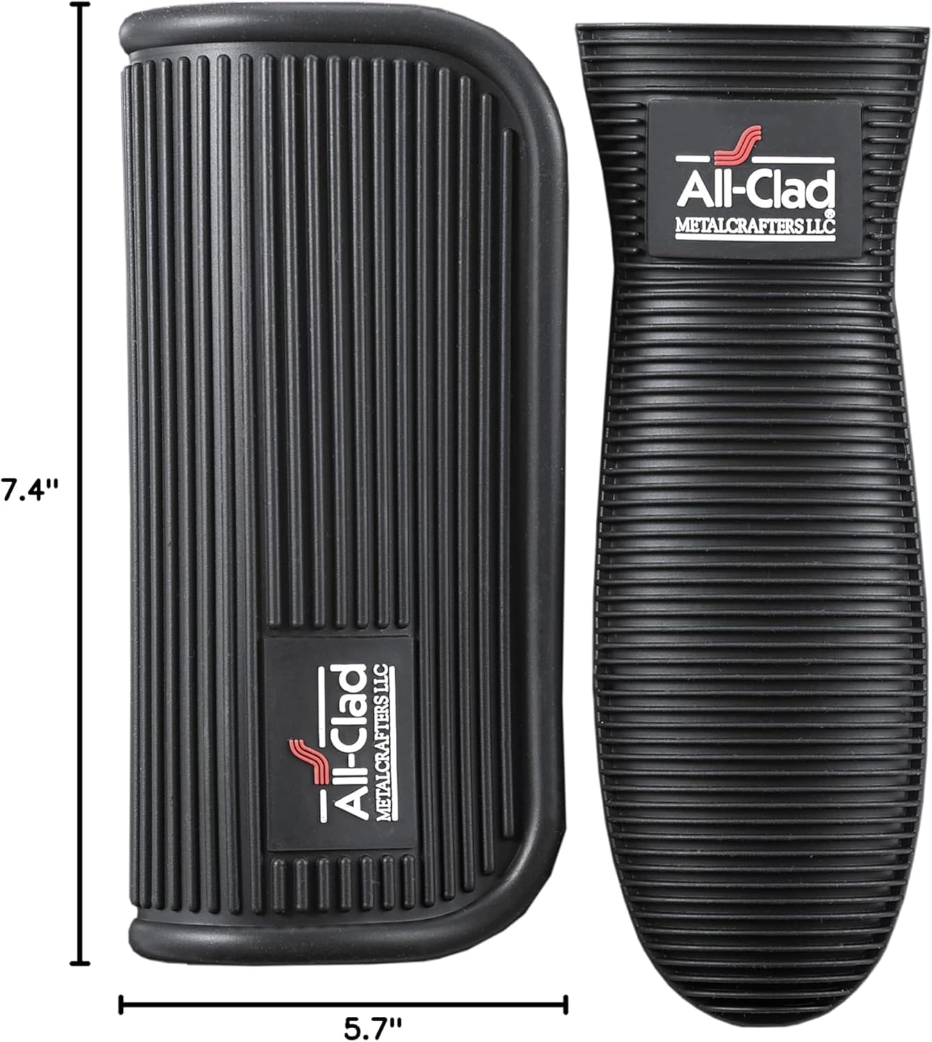 All-Clad silicone grip set is dishwasher safe for easy cleanup.
