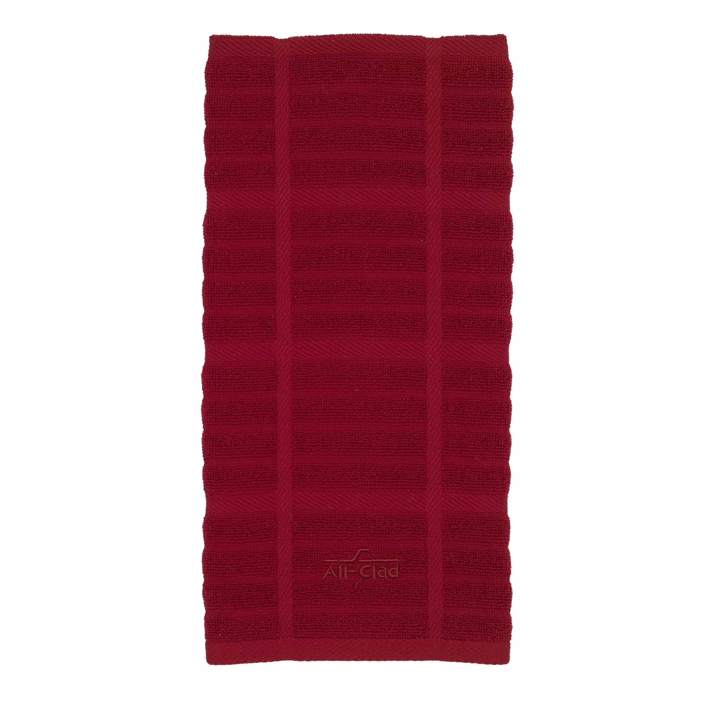 All-Clad Solid Kitchen Towel demonstrates exceptional absorbency for quick dish drying.