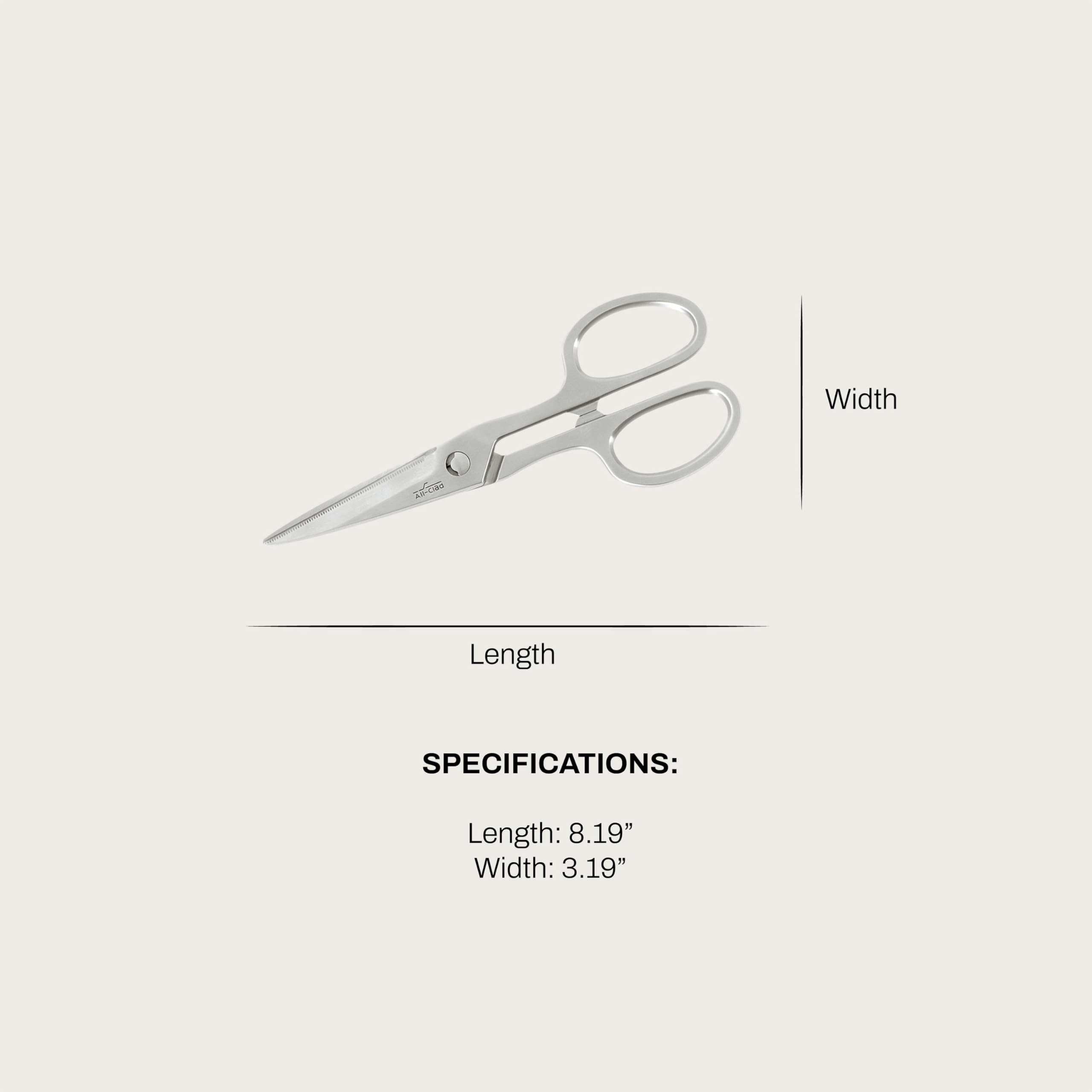 All-Clad cryo-hardened blades stay sharp for tough poultry and seafood tasks.