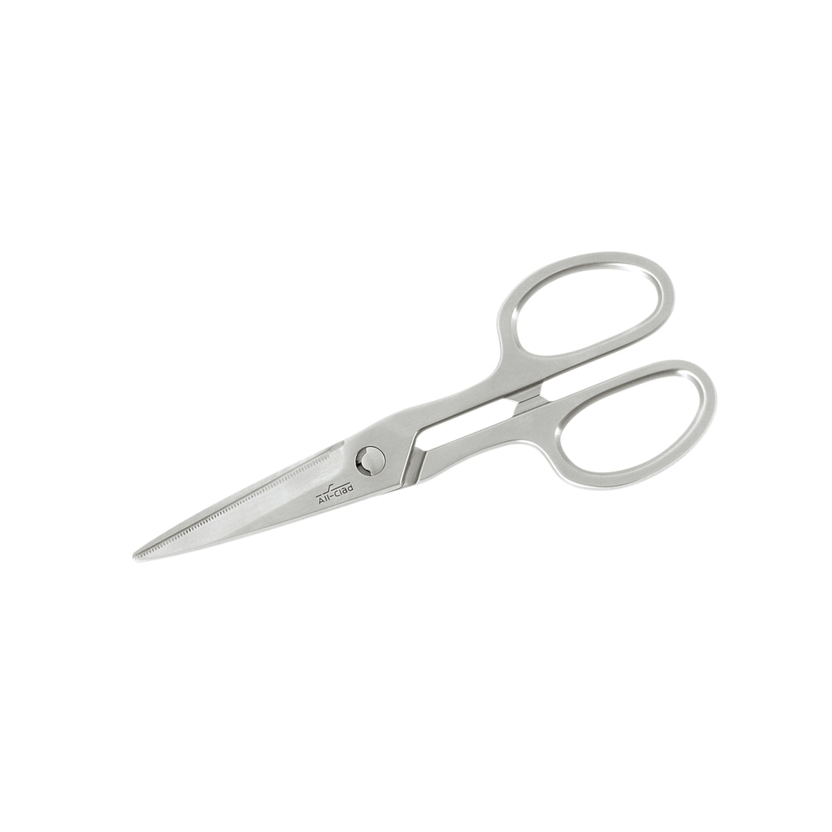All-Clad stainless steel kitchen shears with ergonomic handle for precise, comfortable cutting.