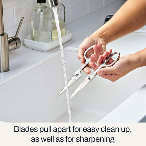 All-Clad kitchen shears easily open packaging and bags.