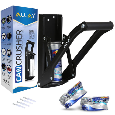 Allay wall-mounted can crusher in heavy-duty aluminum for durable home use.
