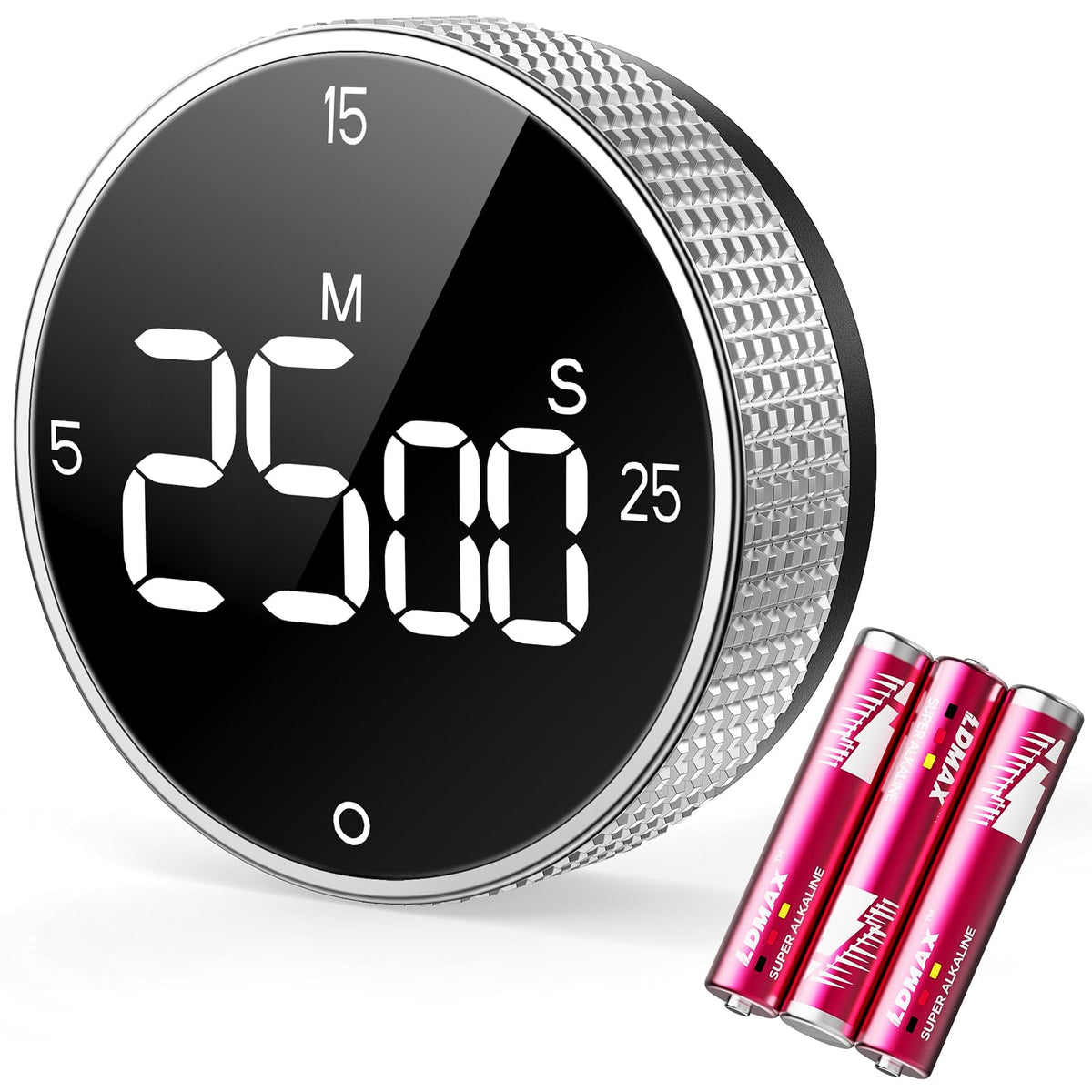 Allbean digital kitchen timer with magnetic back attached to fridge for hands-free timing