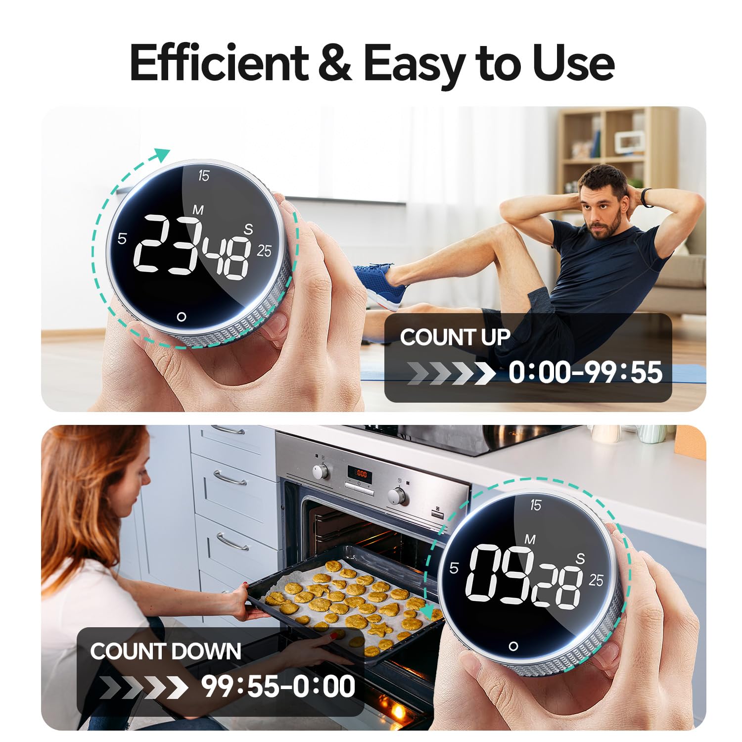 Allbean magnetic attachment kitchen timer sticks to metal surfaces during use