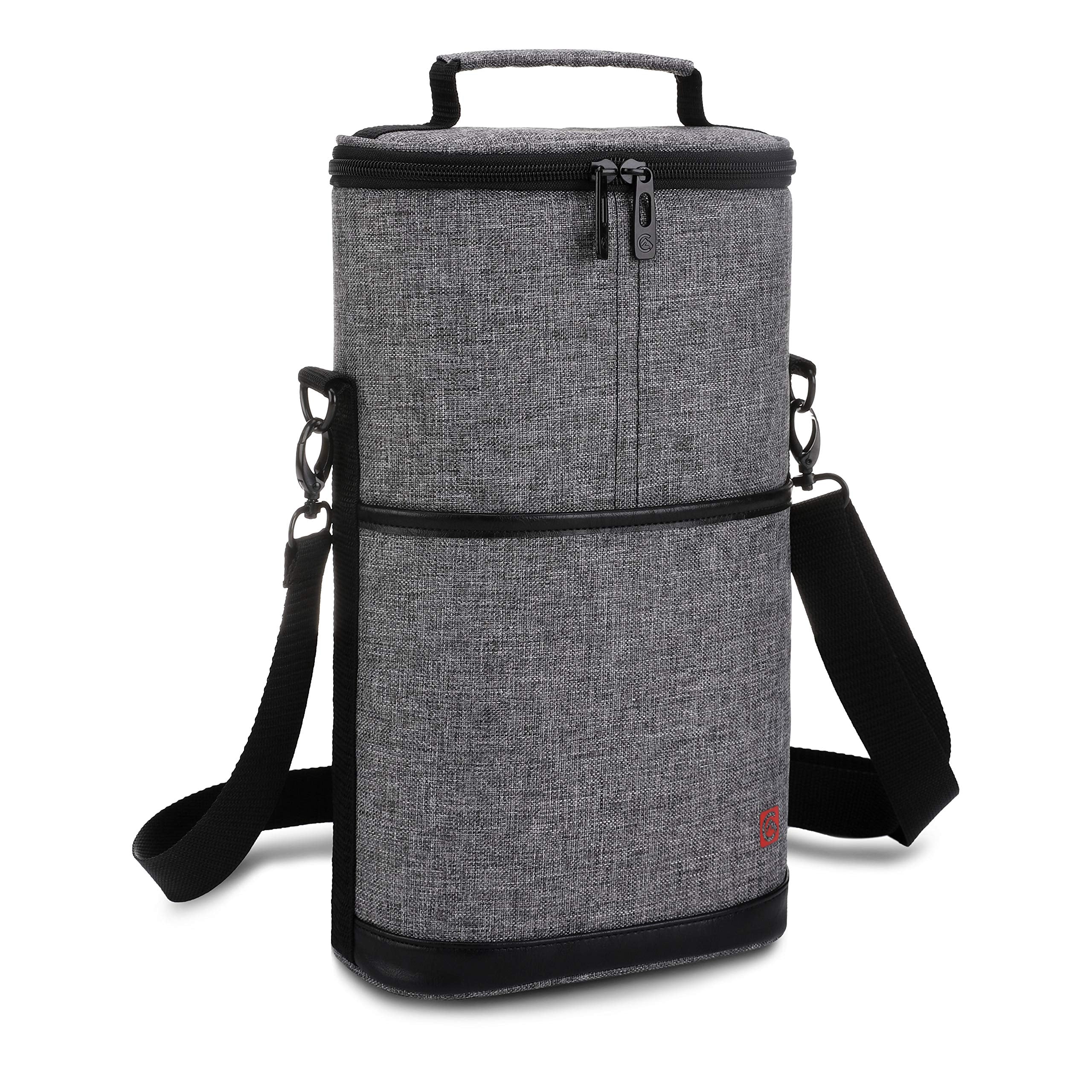 Allcamp 2 Bottle Wine Tote interior organization keeps two bottles protected