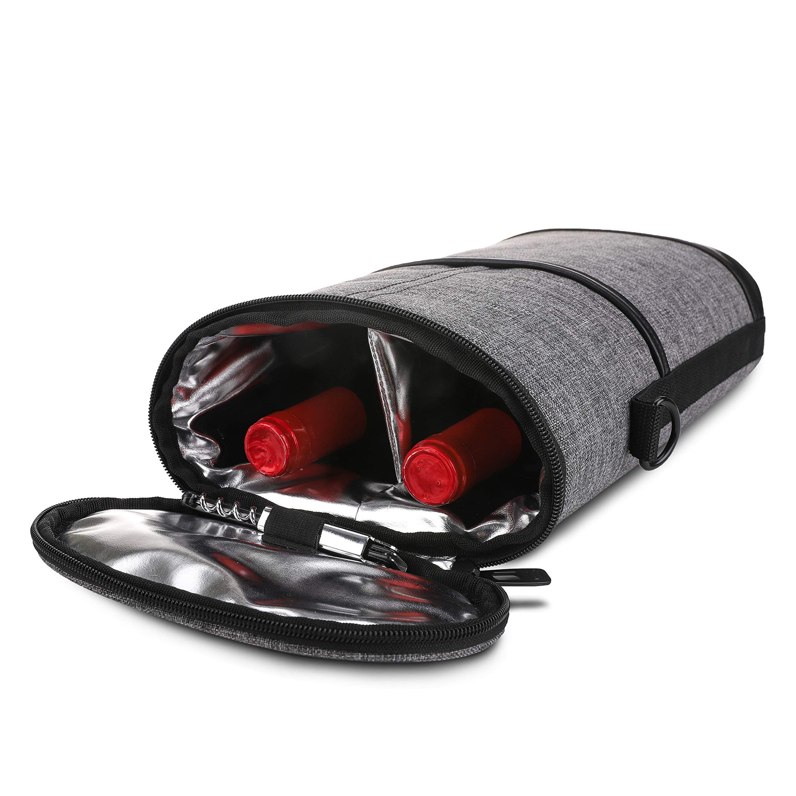 Allcamp 2 Bottle Wine Tote ready for two bottles during wine tours