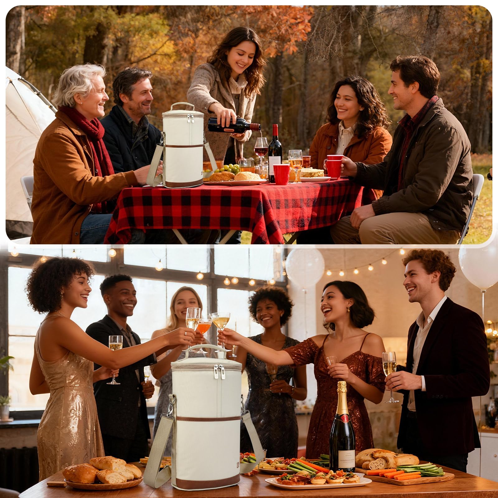  ALLCAMP cream wine tote presented as a gift-ready travel companion