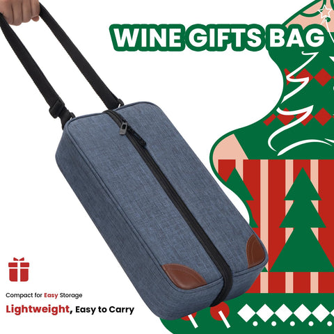 ALLCAMP wine bag includes bottle stopper for preserving opened bottles on the go