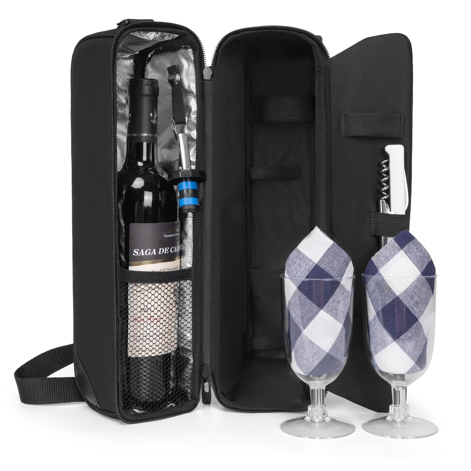 ALLCAMP wine bag insulated tote keeps beverages cool for hours during picnics and wine tours.