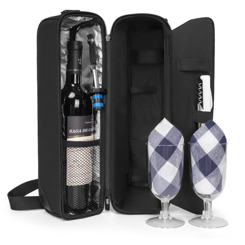 ALLCAMP wine bag insulated tote keeps beverages cool for hours during picnics and wine tours.