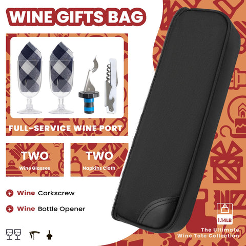 ALLCAMP wine bag includes napkins for tidy, stylish outdoor tastings.