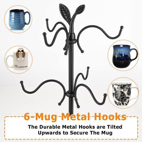ALLCENER black mug organizer showcasing cups in a tidy display
