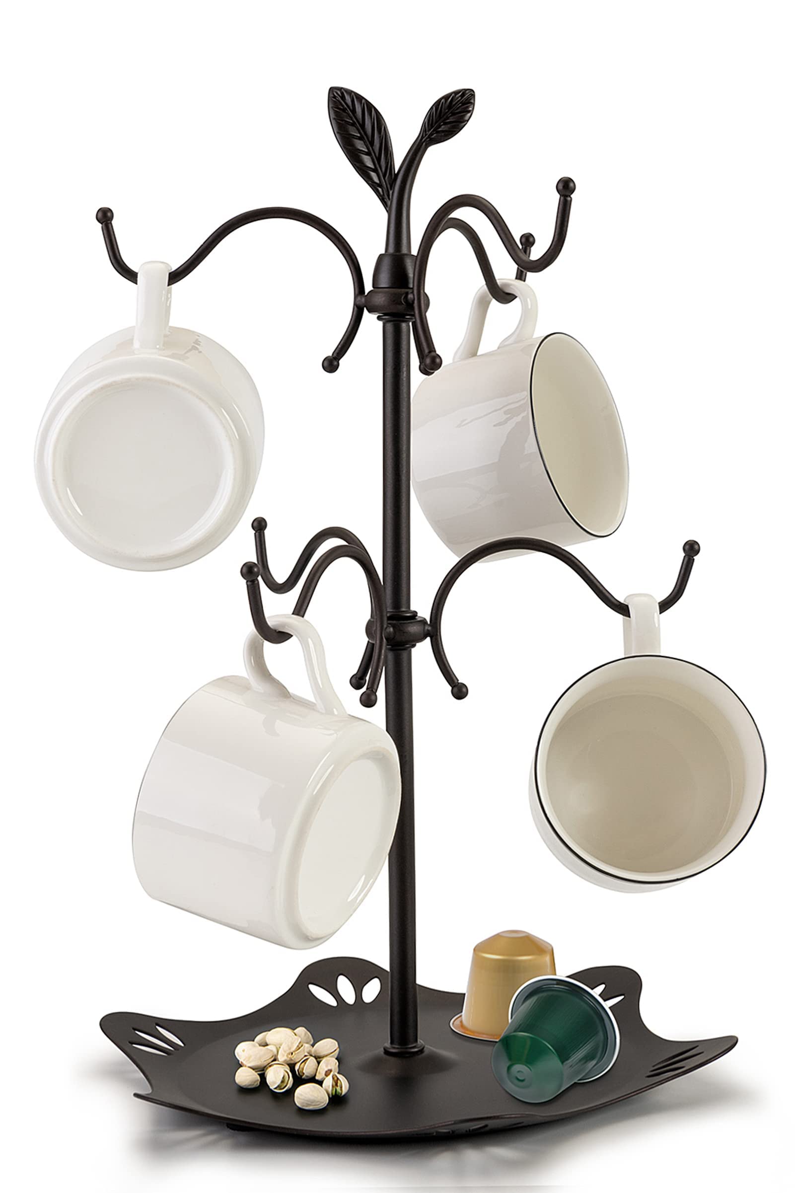 ALLCENER 6 hook mug holder on a kitchen counter keeping mugs within reach