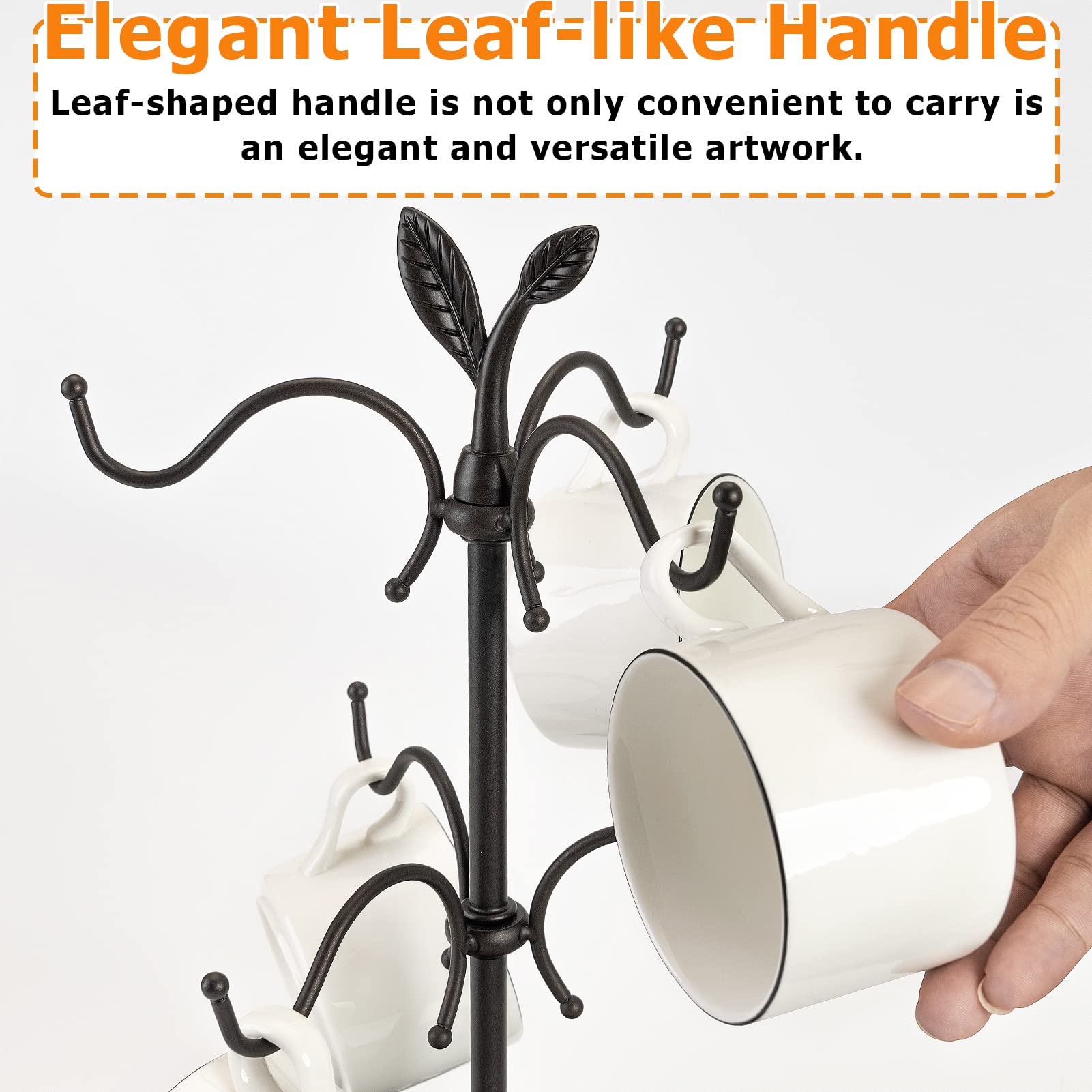 ALLCENER countertop mug rack neatly organizing cups near the coffee station