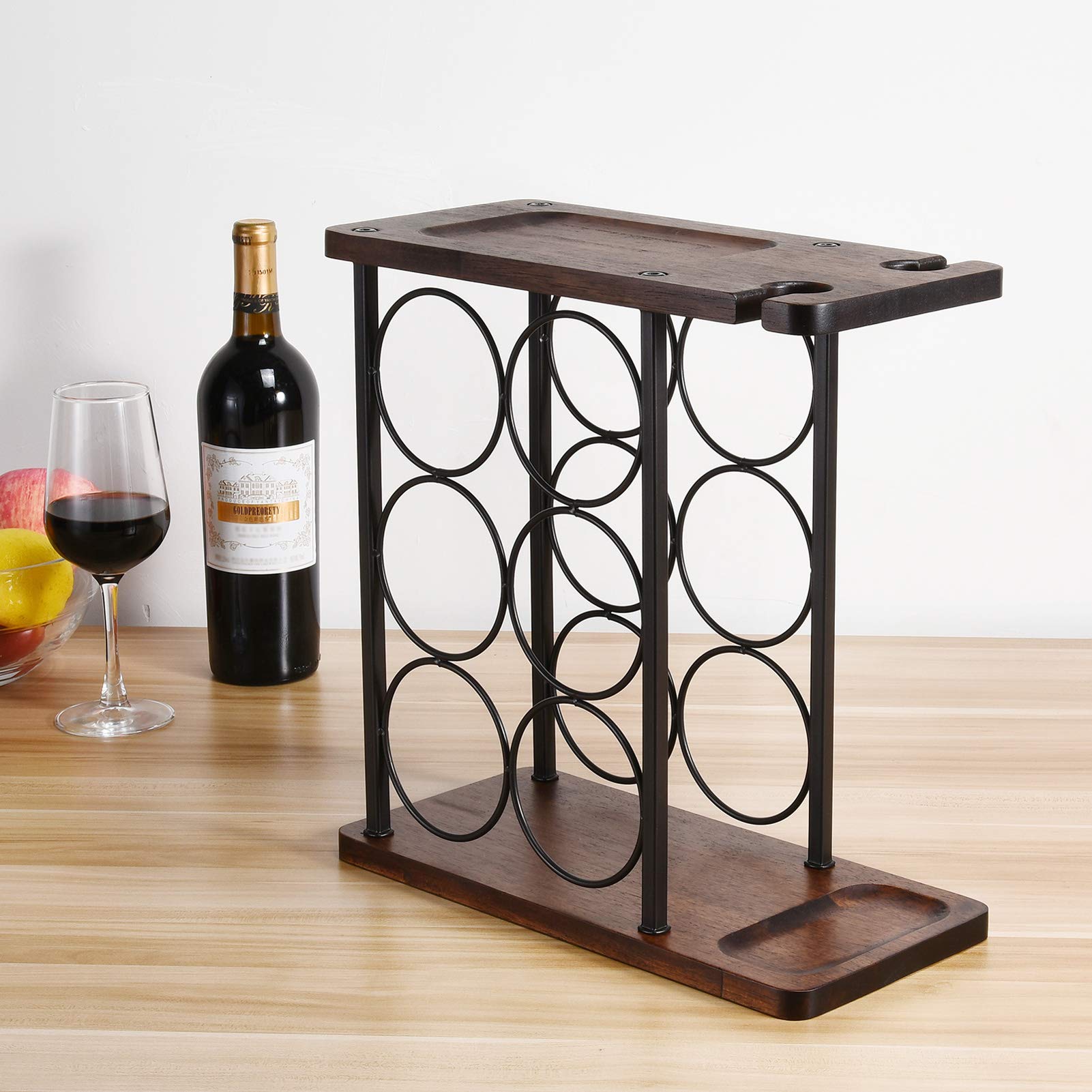 ALLCENER countertop wine rack in wood blends rustic style with practical storage
