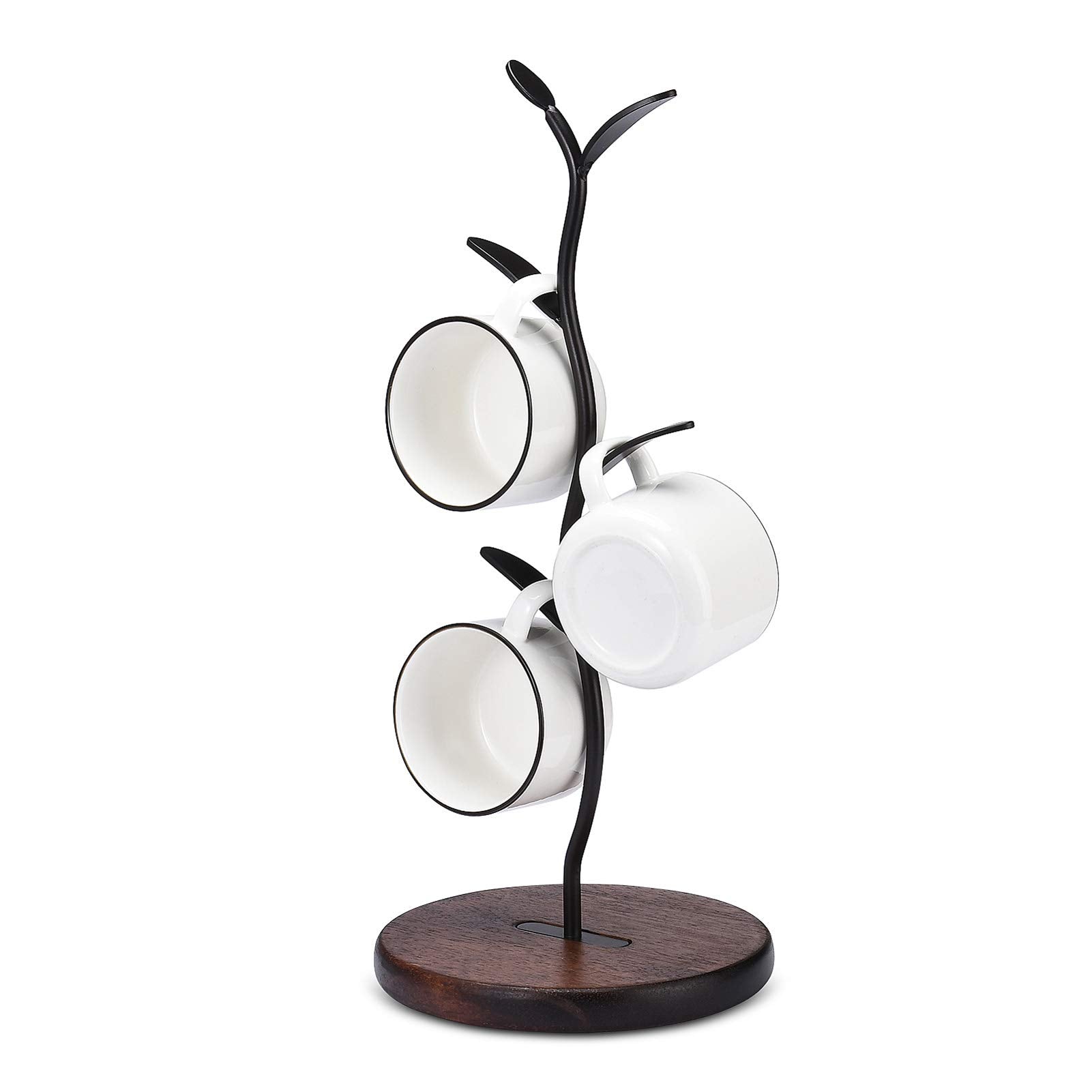 ALLCENER Mug Holder Tree on a counter displaying four mugs for easy reach.