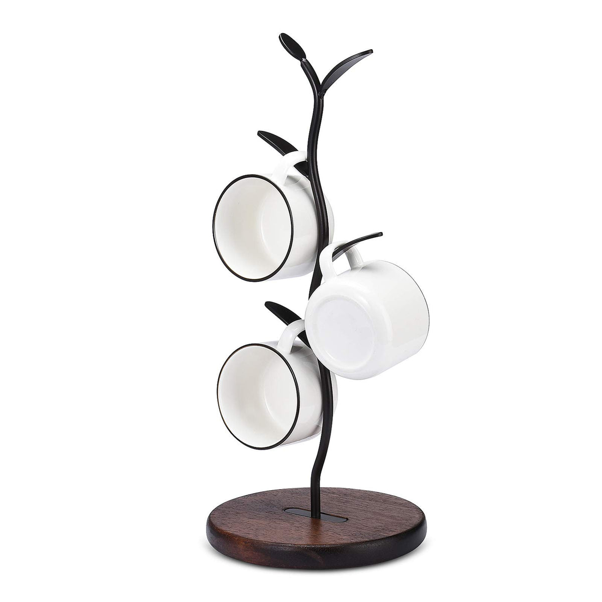 ALLCENER Mug Holder Tree on a counter displaying four mugs for easy reach.