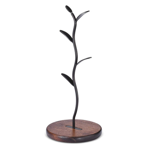 ALLCENER Mug Tree leaves design adds a modern touch to the kitchen.