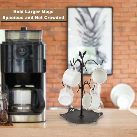 ALLCENER mug tree with tray displaying mugs and space for extras