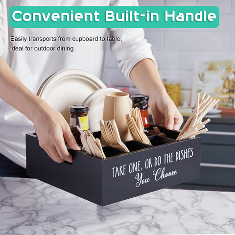 ALELION paper plate dispenser side handles enable easy transport.