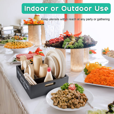 ALELION rustic wooden buffet caddy adds farmhouse charm while organizing essentials.