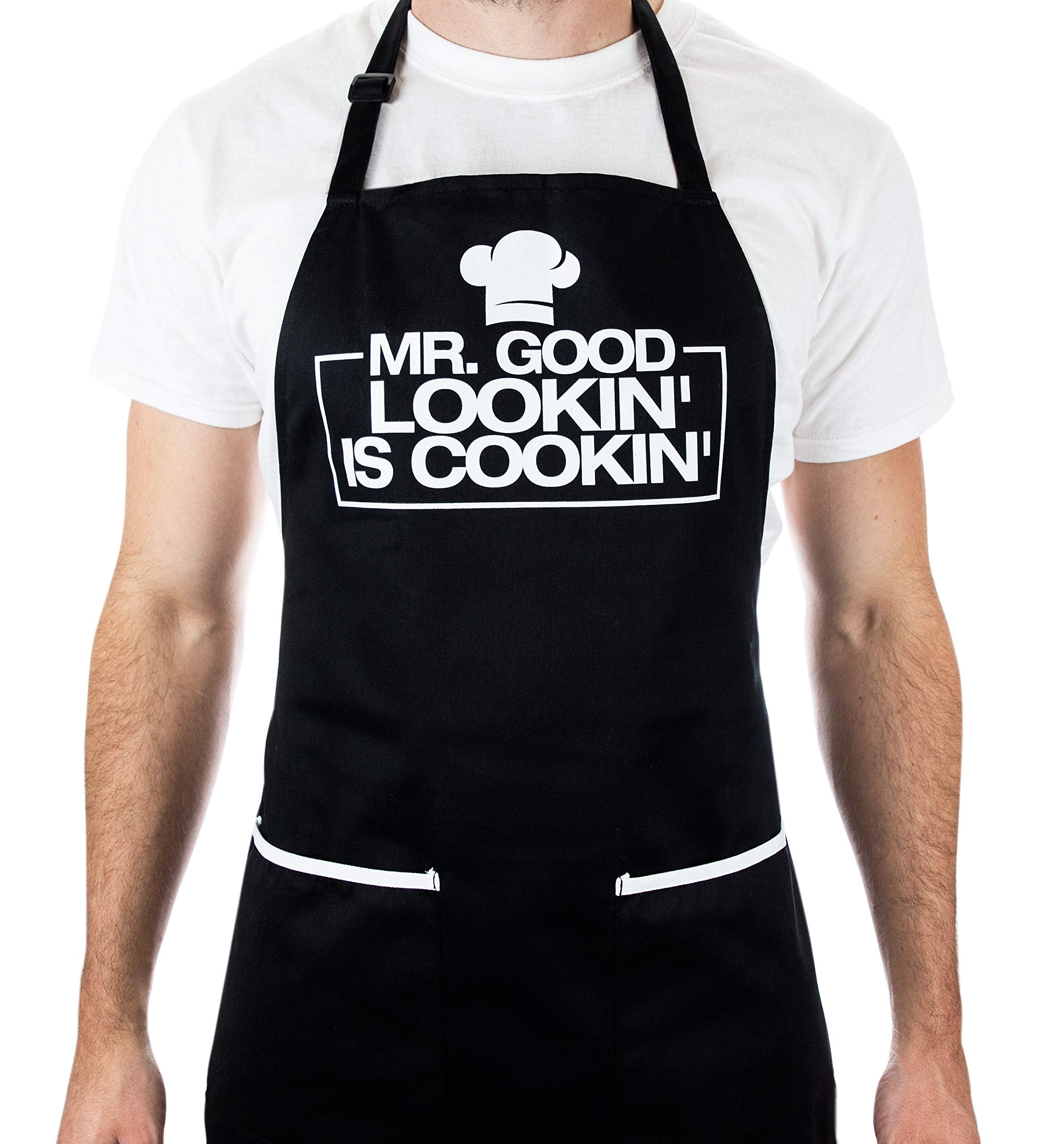 ALLER HOME&KITCHEN chef apron with adjustable straps for a comfortable universal fit.
