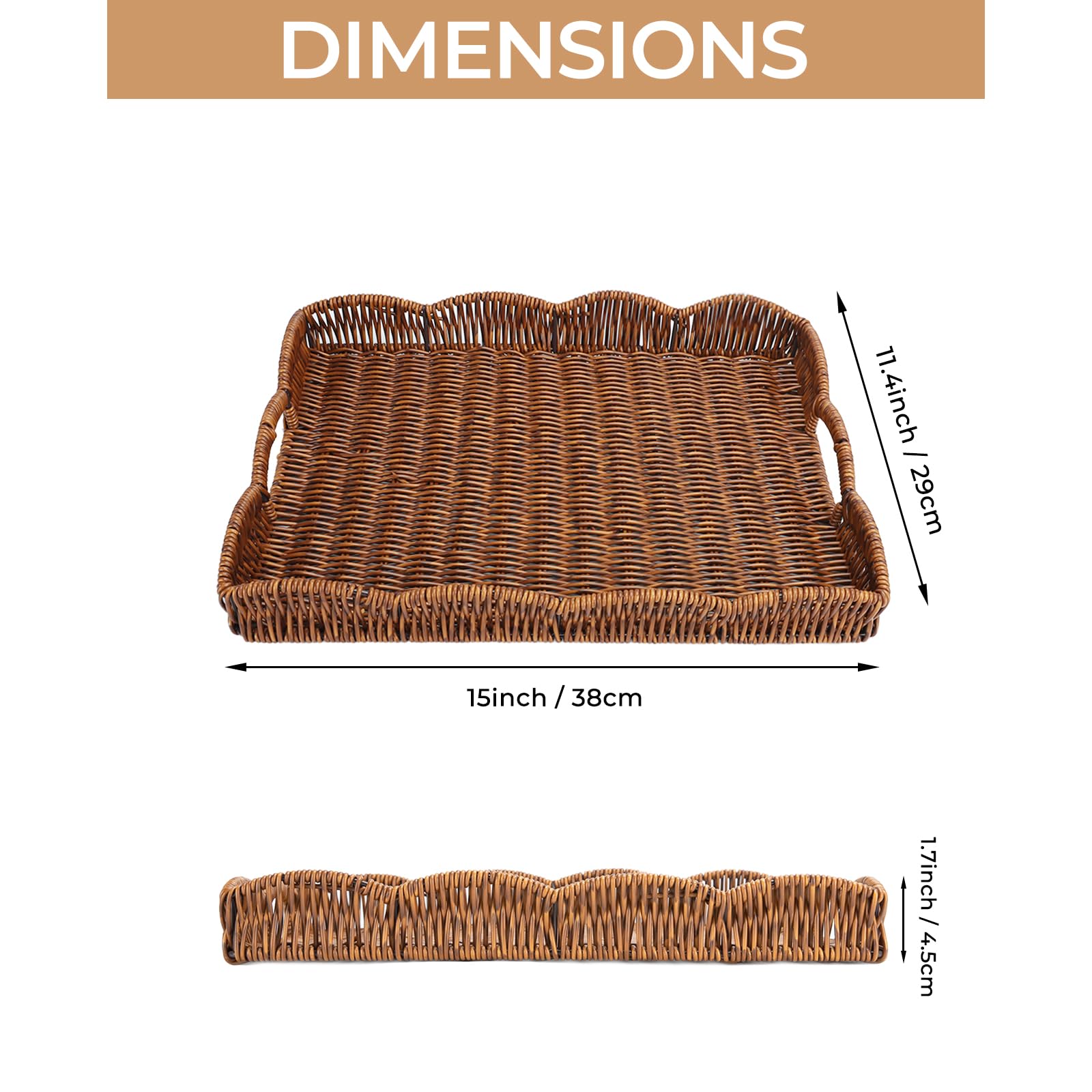 Allhercom large 15x11.4x1.7 inch tray for fruits and snacks