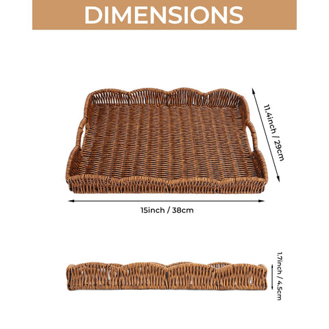 Allhercom large 15x11.4x1.7 inch tray for fruits and snacks