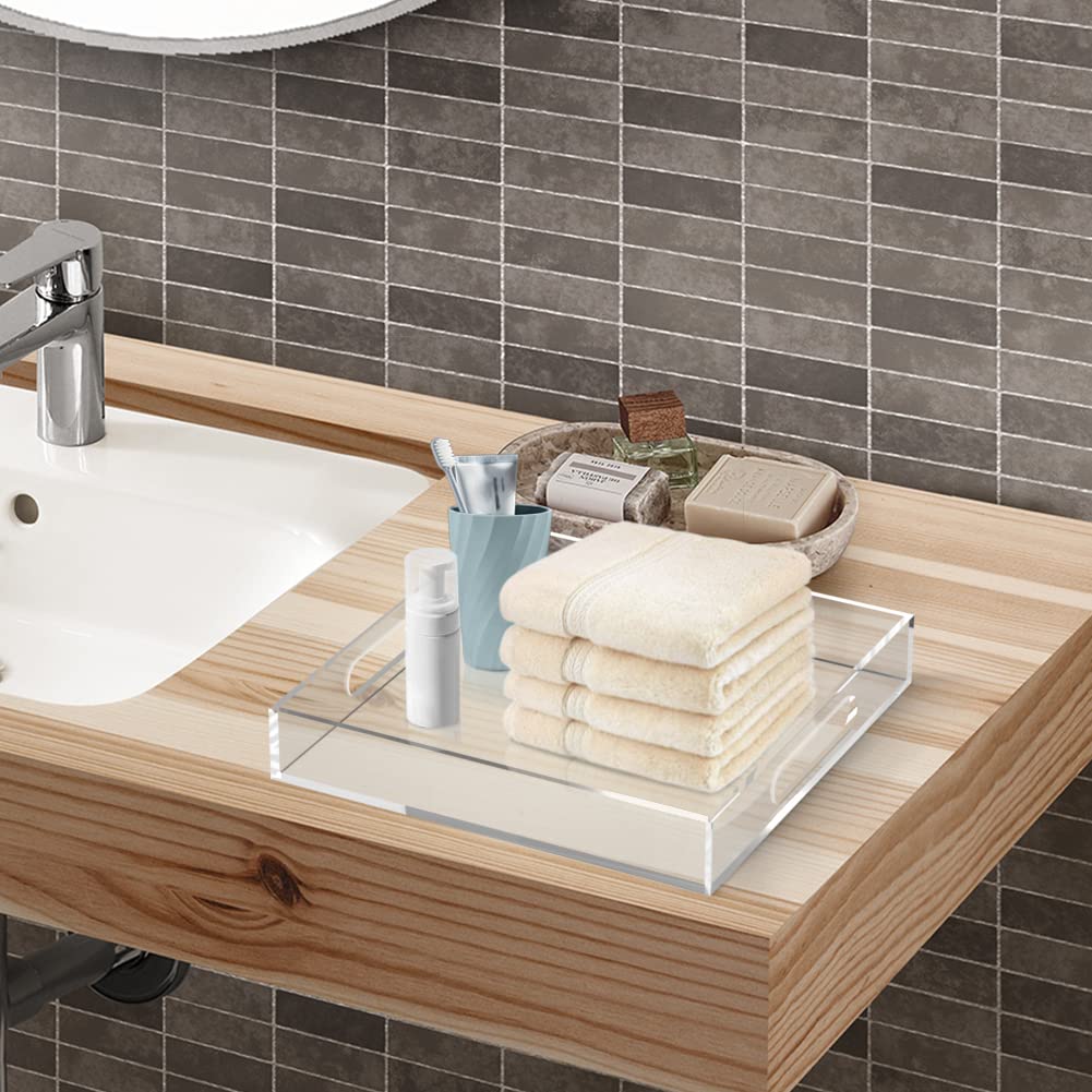 Allhercom modern clear tray adds a sleek touch to any decor.
