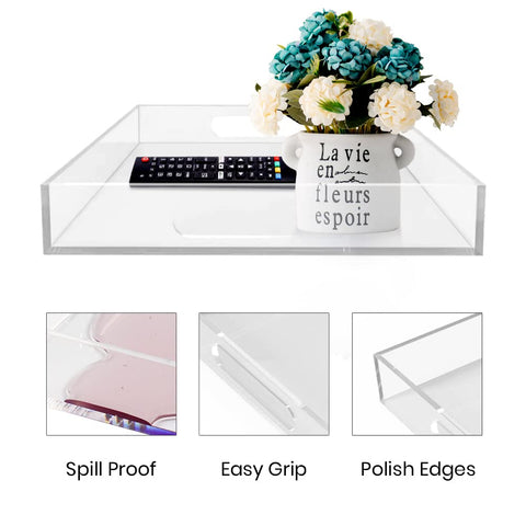 Allhercom vanity makeup tray keeps essentials organized and accessible.