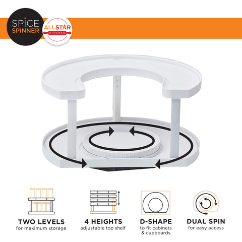 Allstar Innovations D-shaped design fits flush against cabinets for compact organization.