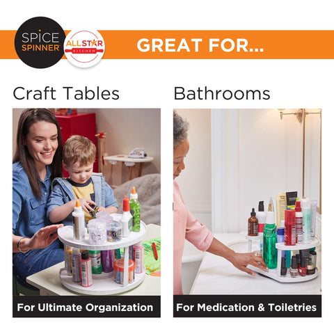 Allstar Innovations space-saving spice rack keeps countertops neat and organized.