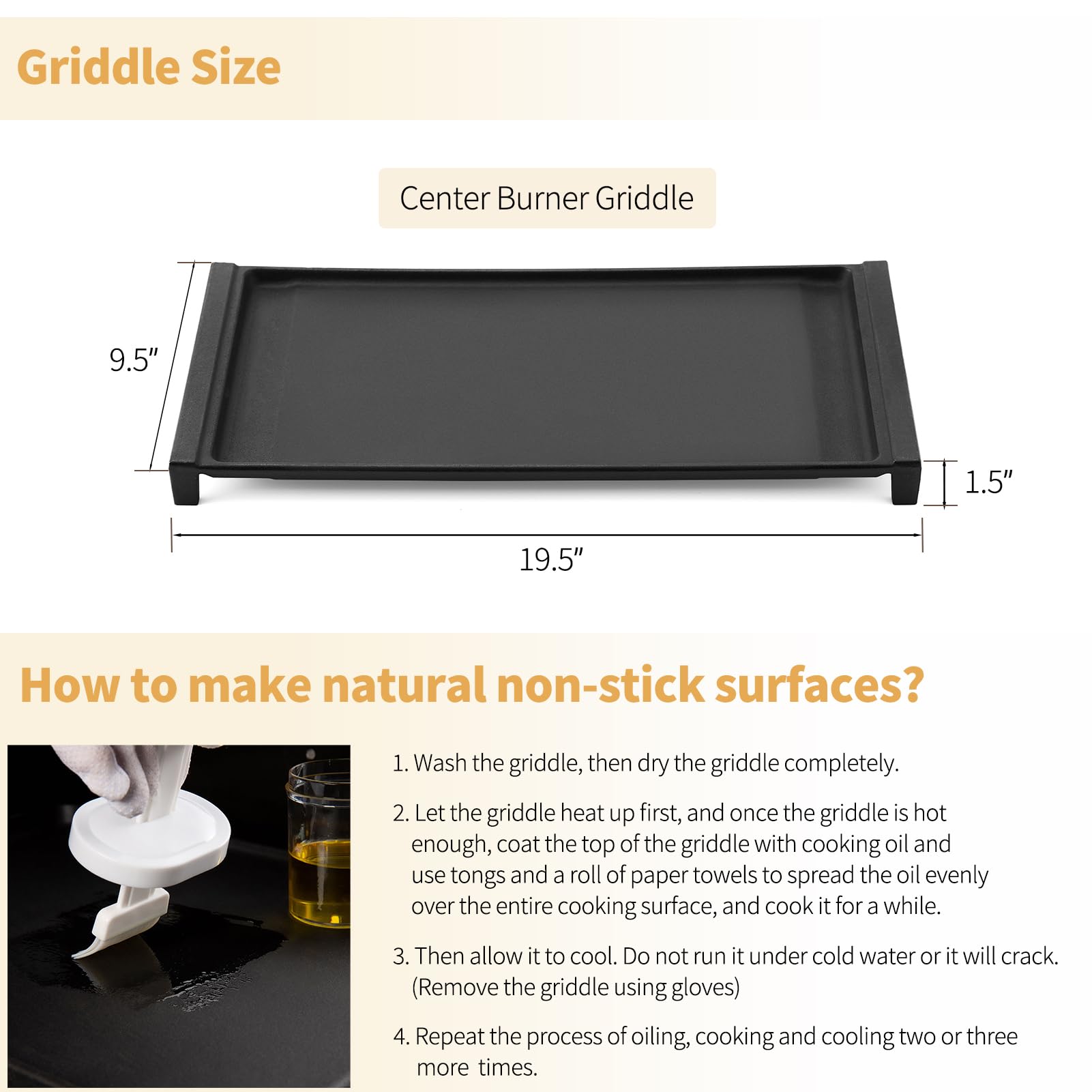 WB31X24738 griddle installed on GE range for even heating.