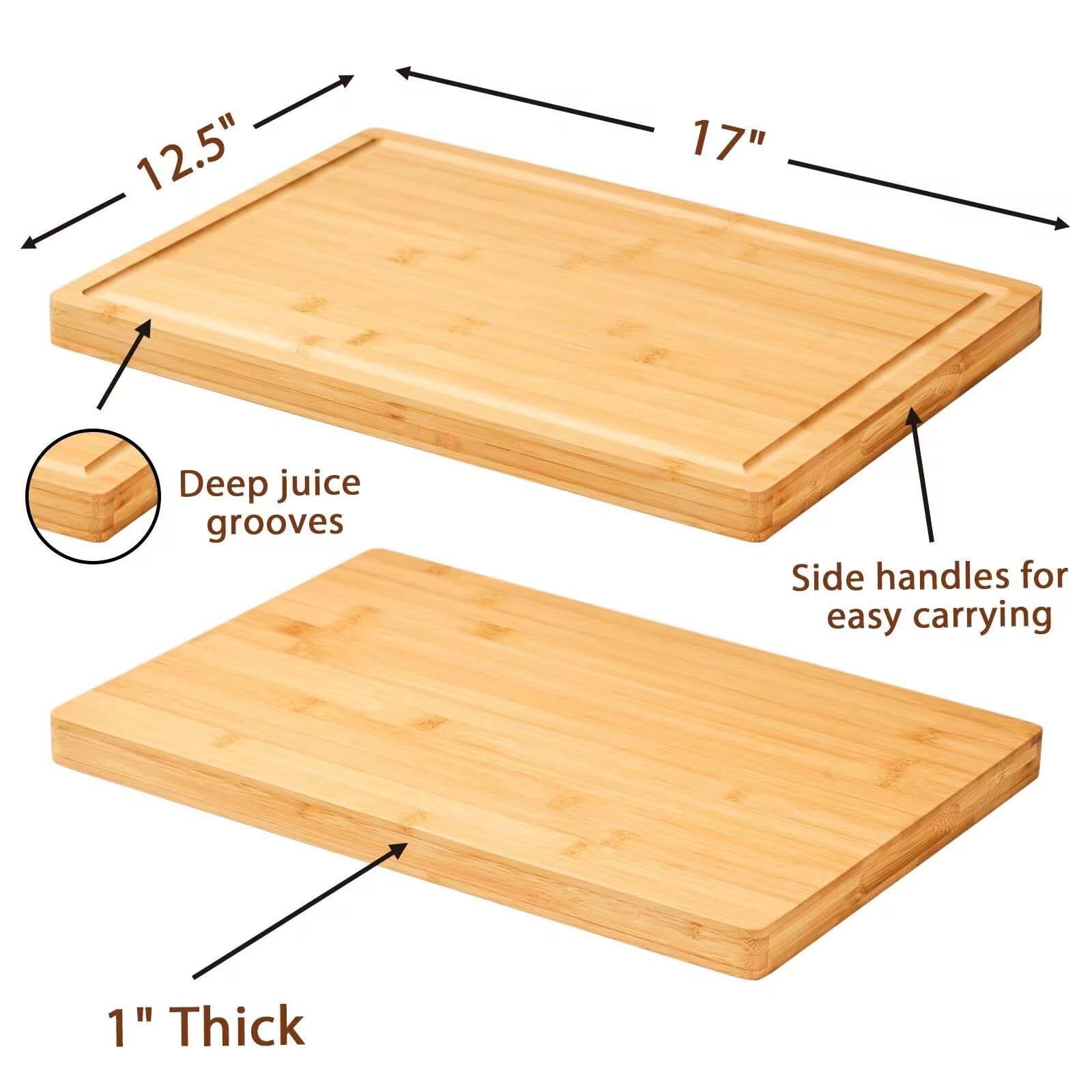 Allsum cutting board handles for easy lifting and transportation