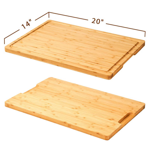 Allsum cutting board with side handles for easy transport and serving