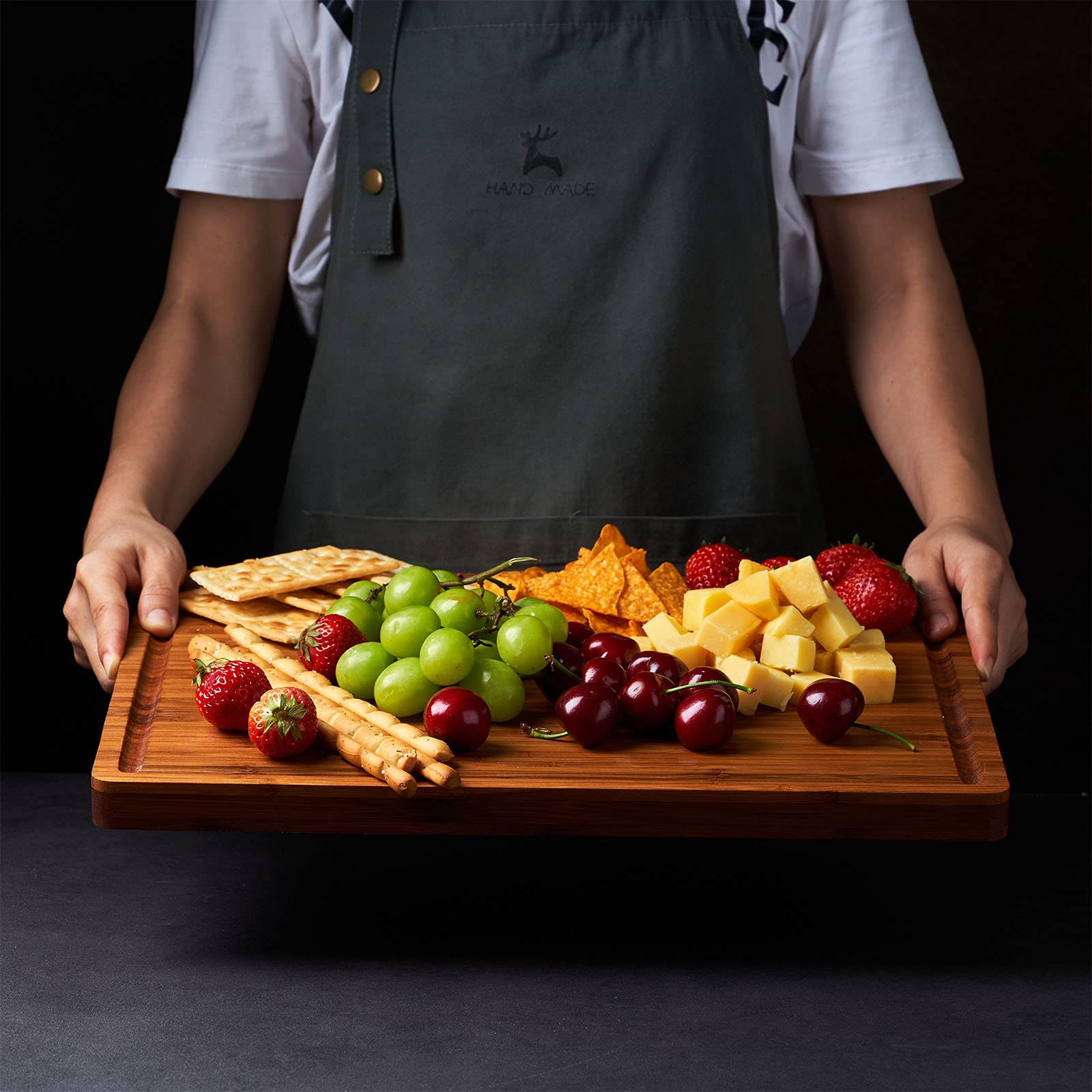 allsum charcuterie board bamboo surface ideal for entertaining