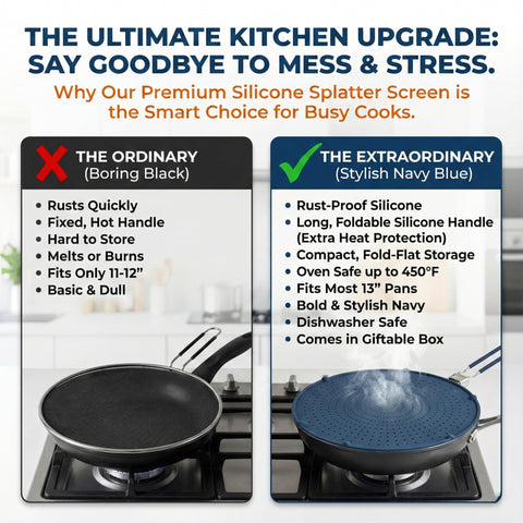 Stainless steel handle with silicone sleeve provides secure grip while protecting hands.