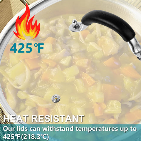 ALLWIN universal-fit round lid compatible with most pots and pans.