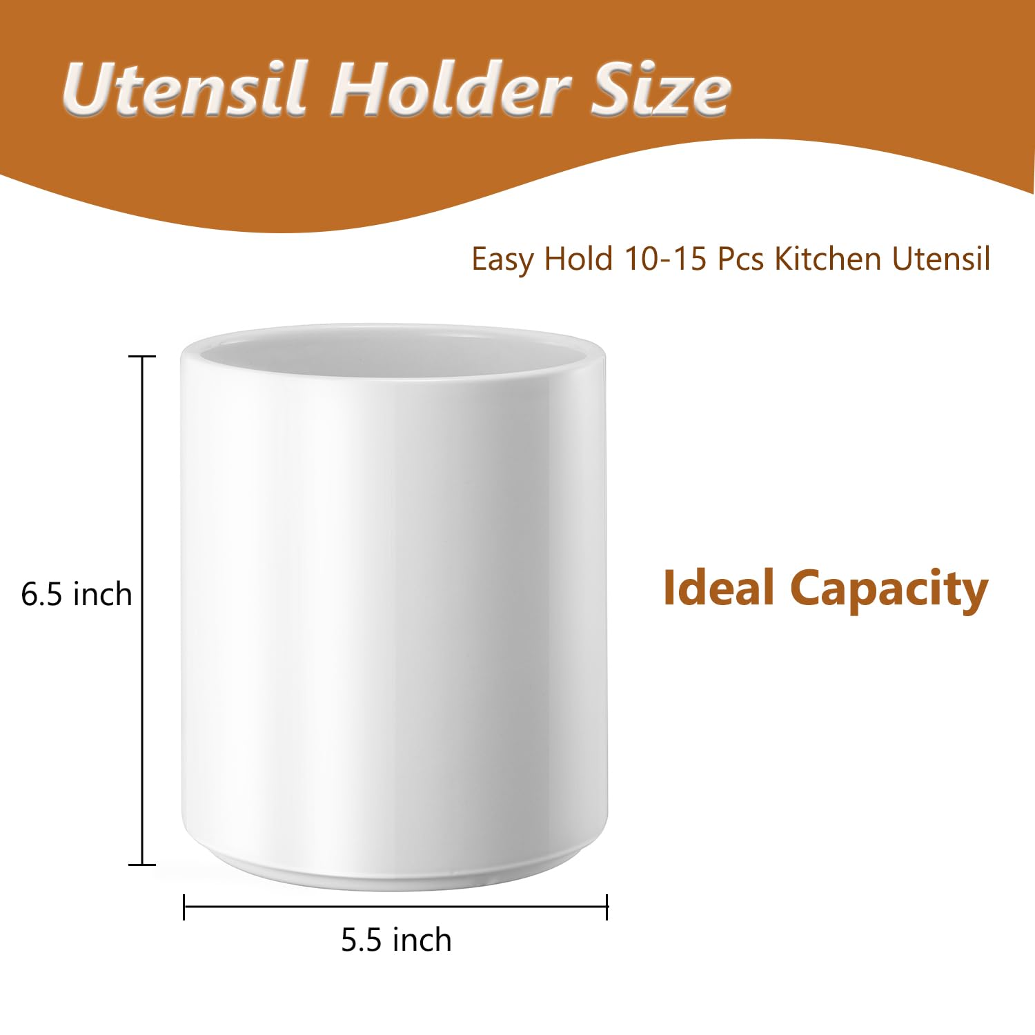 Allybyme ceramic utensil holder detail showing durable construction