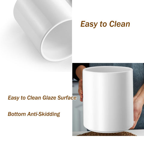 Allybyme utensil holder stable ceramic base on countertop