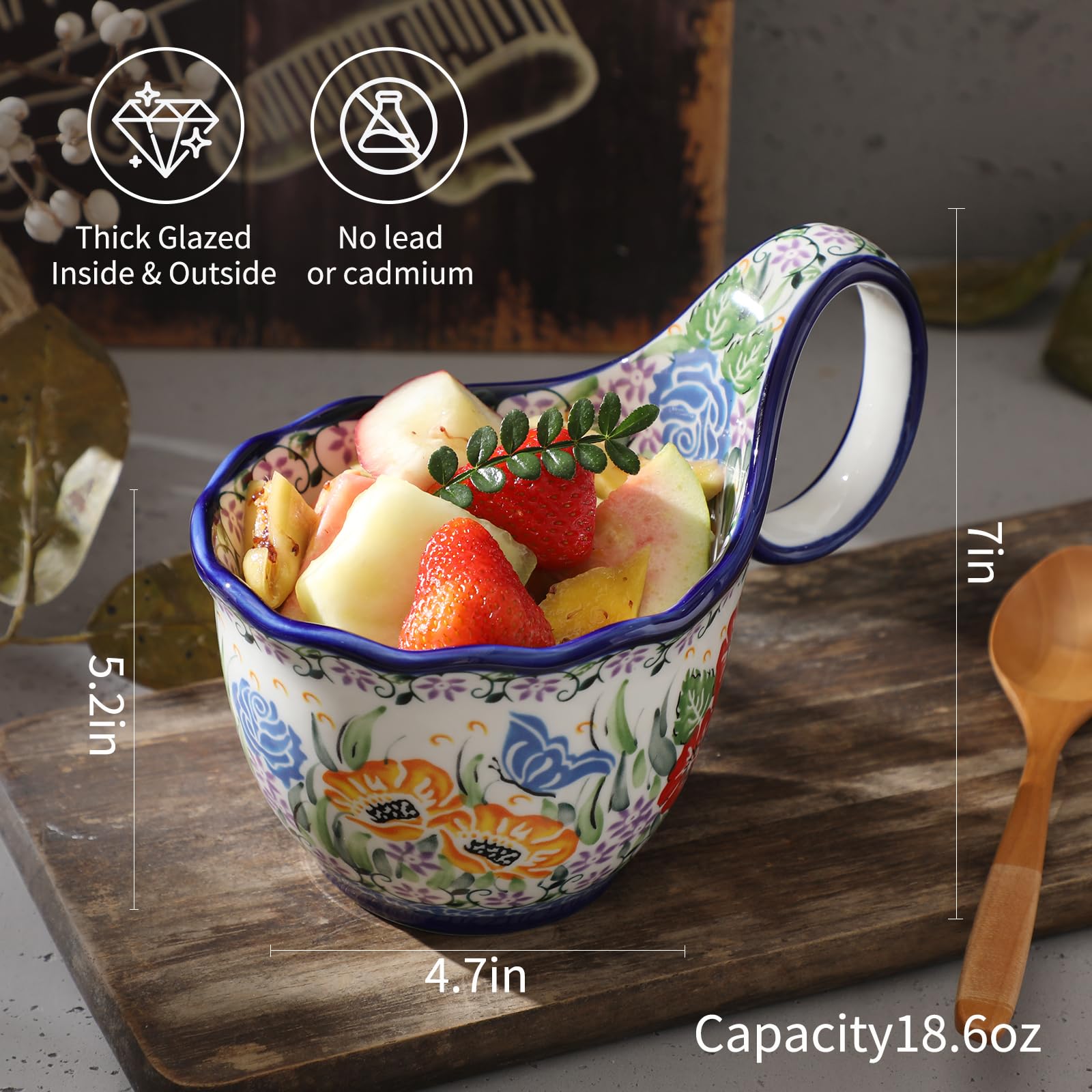 ALMA Floral Garden edge-embellished bowl adds vintage charm to service.
